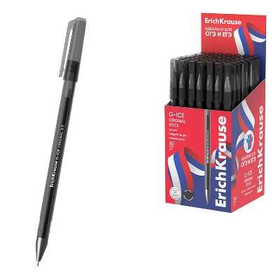 Ручка гелевая ErichKrause G-Ice Stick Original для ОГЭ/ЕГЭ черная 0,5 мм. 65421