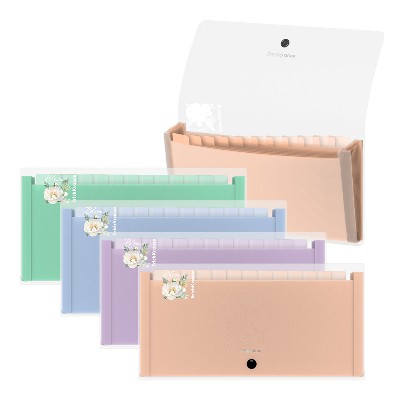 Папка-картотека ErichKrause Matt Pastel Bloom пластиковая, 13 отделений, на кнопке 61215