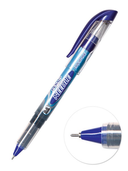 Ручка роллер Penac Needle синяя 0,5мм. Корея WP0301-03