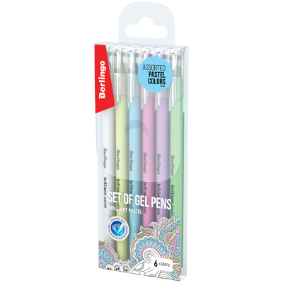 Ручки гелевые 6 цветов Berlingo Brilliant Pastel 60606
