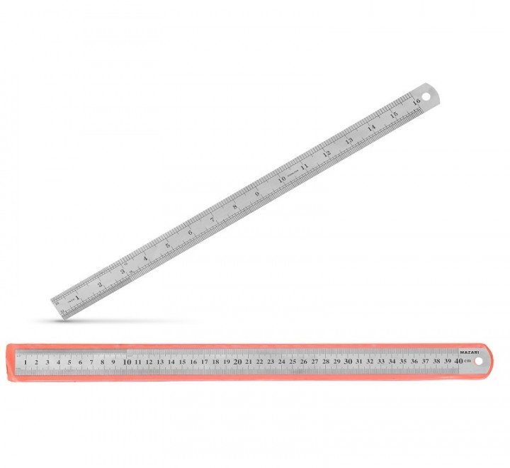 Линейка 40см. металлическая Mazari M-5564