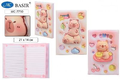 Блокнот детский антистресс сквиш 14*21см. 80л. Basir Капибара МС-7710