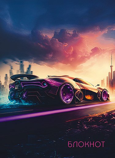 Блокнот А6 80л. клетка, на гребне Апплика Спортивное авто С4173-114