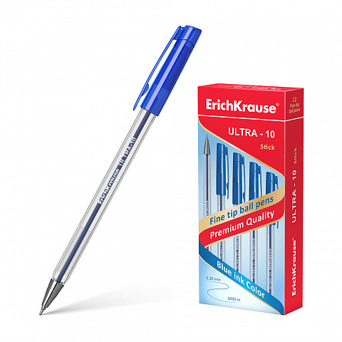Ручка шариковая ErichKrause Ultra L10 синяя 13873