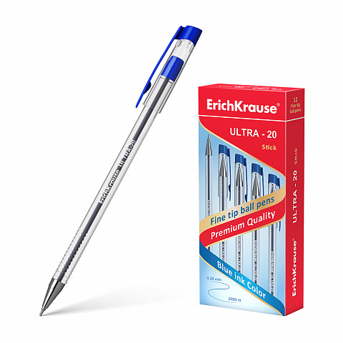 Ручка шариковая ErichKrause Ultra L20 синяя 13875