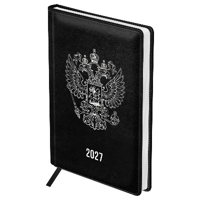 Ежедневник А5 176л. датированный 2027г. БиДжи Орел, черный, кожзам 68197