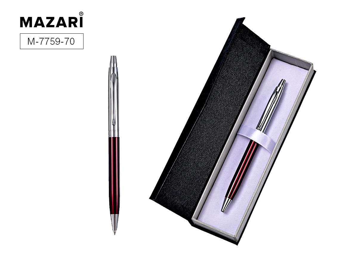 Ручка шариковая автоматическая Mazari Stand SR синяя 0,7мм. в подарочной коробке М-7759-70