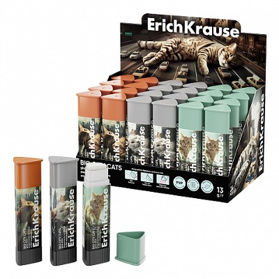 Клеящий карандаш 13гр. ErichKrause Prism Big City Cats 63166