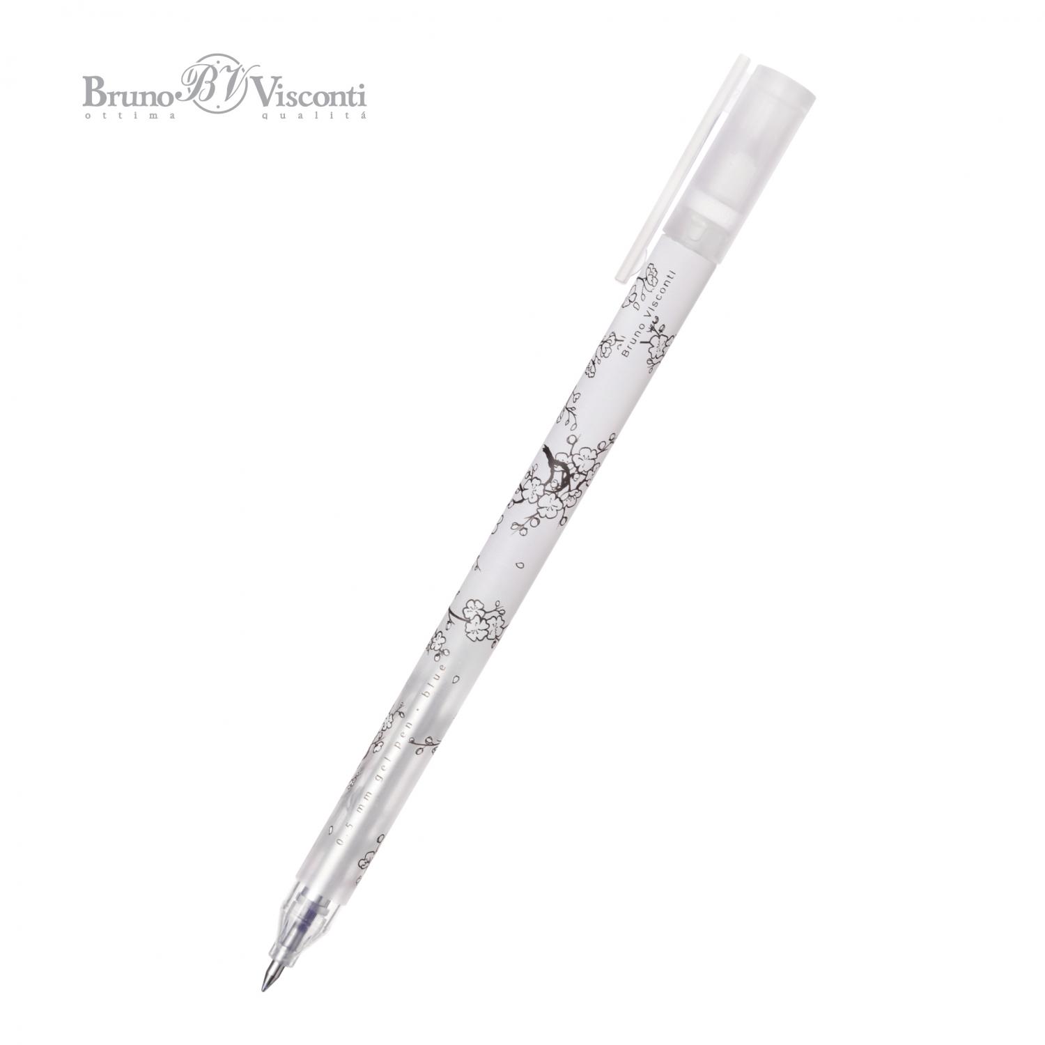 Ручка гелевая BrunoVisconti UniWrite Сакура 0,5мм. синяя 20-0305/08