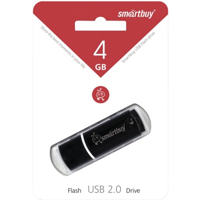 Флэш-драйв Smartbuy Crown 4GB USB 2.0 черный корпус SB4GBCRW-K