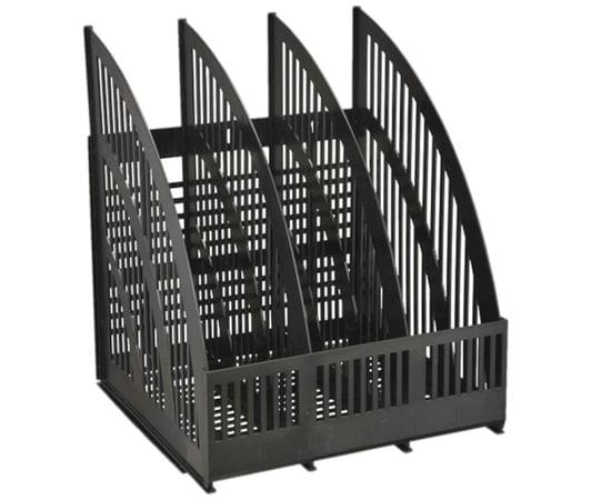 Лоток вертикальный, сборный для бумаг Стамм Line 3 отделения, черный ЛТВ-01470