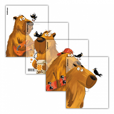 Обложки для тетрадей и дневников 12шт. 80мкм. ErichKrause Happy Capy (212х347мм.) 61125