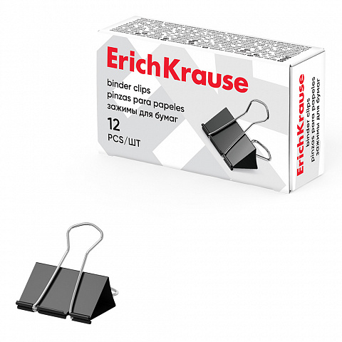 Зажим для бумаг 25мм. ErichKrause черный 25087