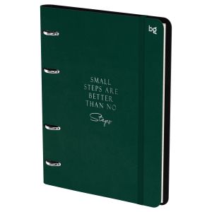 Тетрадь 120л. клетка, на кольцах, со сменным блоком БиДжи Моно. Зеленый, кожзам 59499