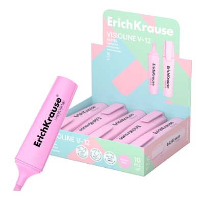 Маркер текстовый ErichKrause Visioline V-12 Pastel розовый 60805