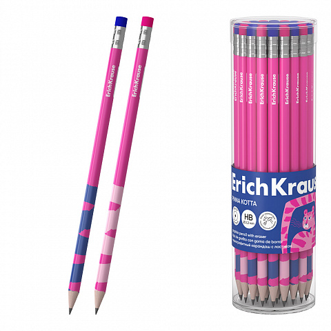 Карандаш ч/г ErichKrause Pinna Kotta круглый с ластиком HB 65202