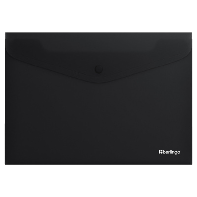 Папка-конверт A4 на кнопке Berlingo Soft Touch черная A4980