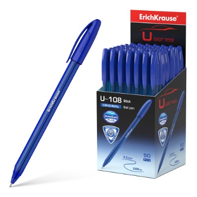 Ручка шариковая ErichKrause U-108 Original Stick Ultra Glide Technology синяя 1 мм. 47595