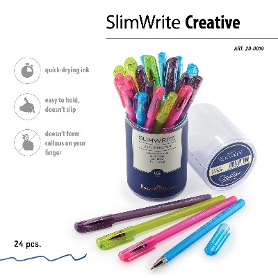 Ручка шариковая синяя BrunoVisconti SlimWrite Creative 0,5мм. 20-0019