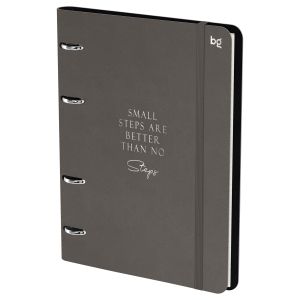 Тетрадь 120л. клетка, на кольцах со сменным блоком БиДжи Моно. Коричневый, кожзам 59502