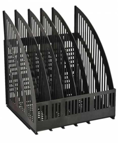 Лоток вертикальный, сборный для бумаг Стамм Line 5 отделений, черный ЛТВ-01476