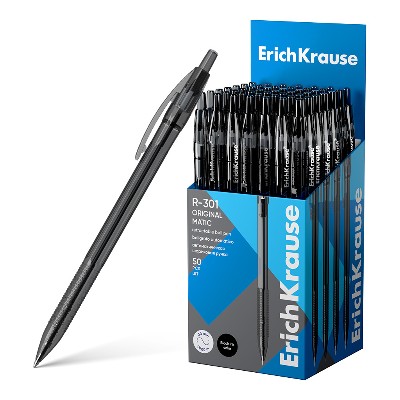 Ручка шариковая автоматическая ErichKrause R-301 Matic Original 1мм. черная 60979