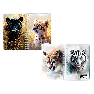 Записная книжка-перевертыш А6 80л. клетка, на гребне Апплика Дикие животные С1226-69