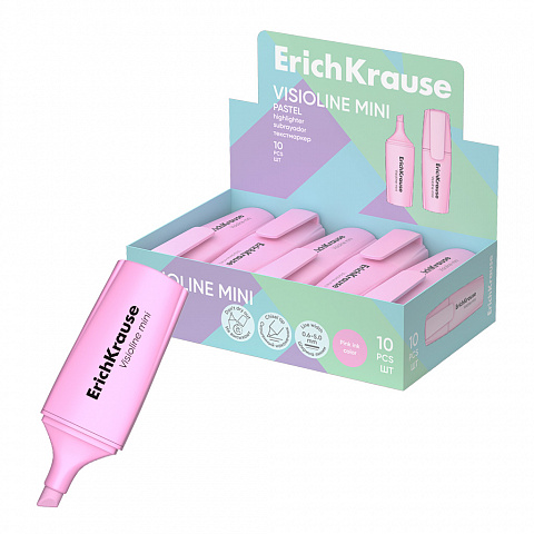 Маркер текстовый ErichKrause Visioline Mini Pastel розовый 60801