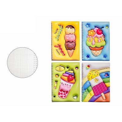 Блокнот Mazari Ice Cream 14,5х21см. 58л. на гребне М-3114