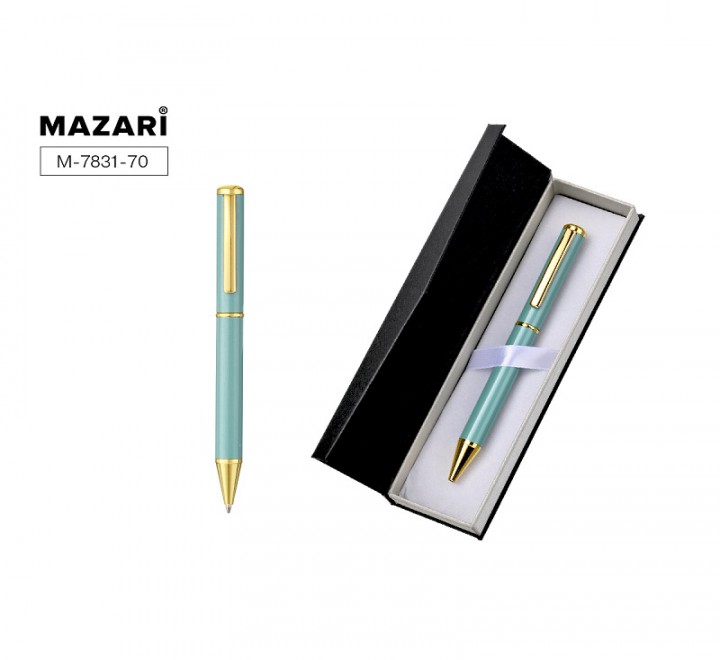 Ручка шариковая с поворот. механизмом Mazari Top GR синяя 1,0мм. в подарочной коробке М-7831-70