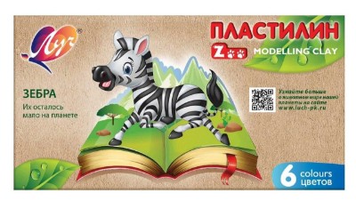 Пластилин 6цв. 90гр. Луч Zoo 30С 1810-08